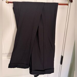 Armani Collezioni Black Pinstripe Dress Pants - 32x30